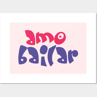 Amo Bailar Pink Blue by PK.digart Posters and Art